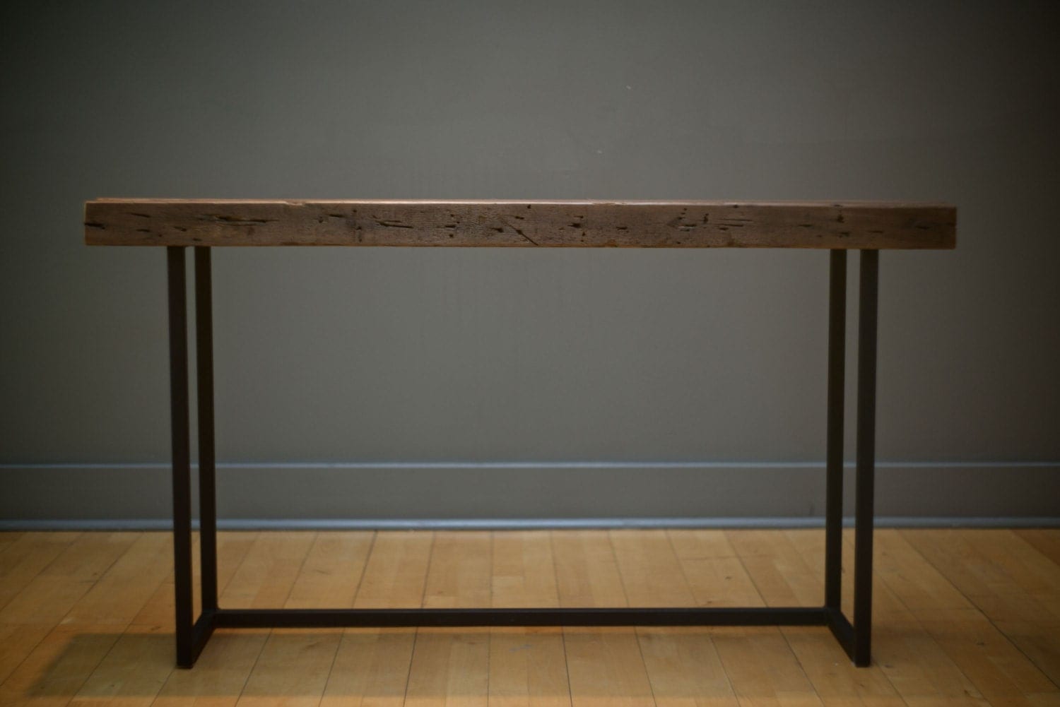 Sofahall Table Welded Steel And Salvaged Lumberreclaimed with Console Tables Etsy