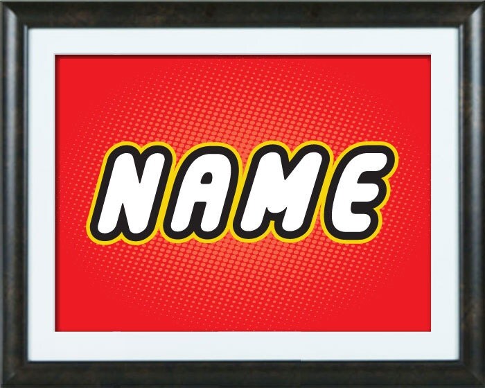 any custom name using lego letters 85 x 11 print