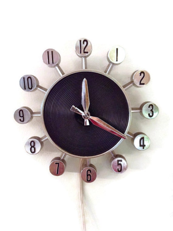 Atomic Starburst Wall Clock Vintage 70s