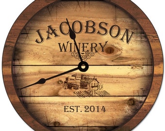Personalized Family Winery Wall Clock