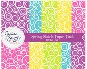 50% OFF - INSTANT DOWNLOAD, spring swirl backgrounds, easter digital paper, for commercial use, personal use Il_170x135