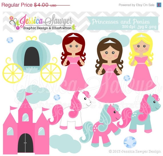 50% OFF - INSTANT DOWNLOAD, princess clip art, fairytale clipart, for commercial use, invitations, scrapbooking, design Il_570xn