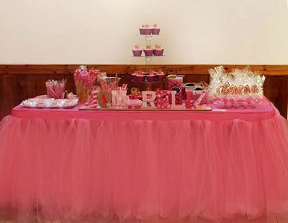Custom Tutu Table Skirt, Candy Buffet, baby shower, bridal shower Il_570xn