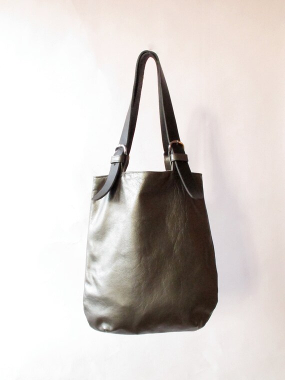 Items similar to Morgan handmade leather bag nickel silver leather on Etsy
