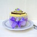 Cupcake PINCUSHION. Felted wool. Chocolate and Lemon. Looks good enough to eat!