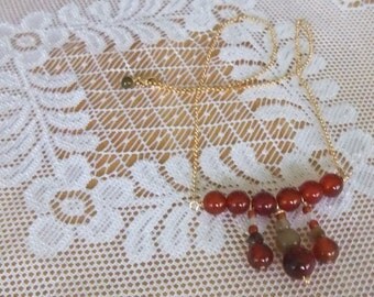 14K G.F. Carnelian Jadeite Necklace
