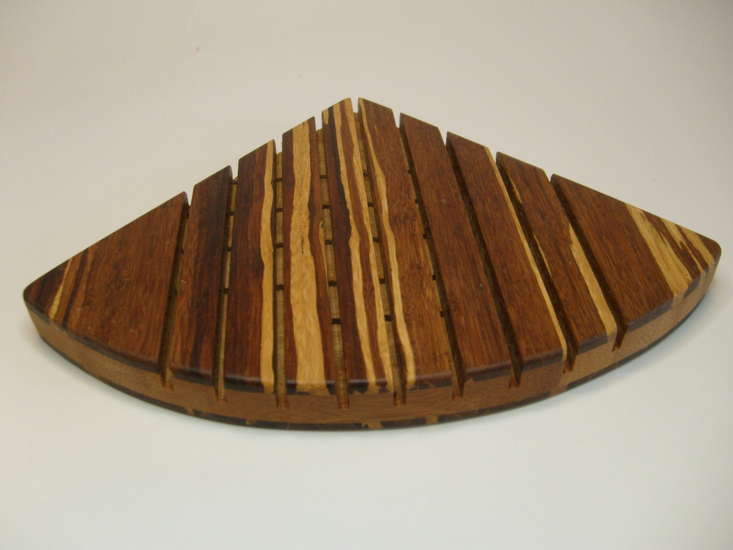 Tiger Strand Bamboo Soap Dish with Tung Oil Handmade