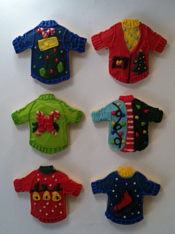 Ugly Christmas Sweaters / Ugly Sweaters / Christmas Sugar Cookies with Buttercream Frosting