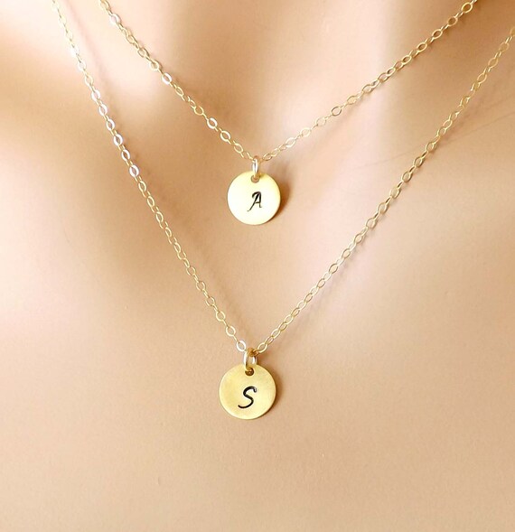 Double Strand Initial Necklace Personalized Initial multi