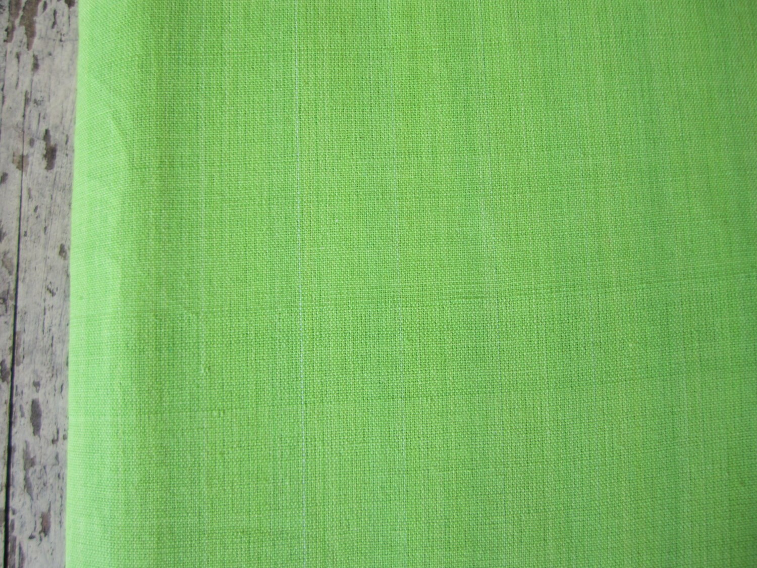Handloom fabric from Sri Lanka in lime green 1 yd. pure