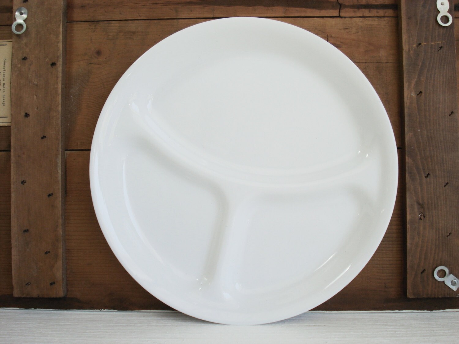 Vintage Corning Corelle White Microwavable Divided Serving Plate