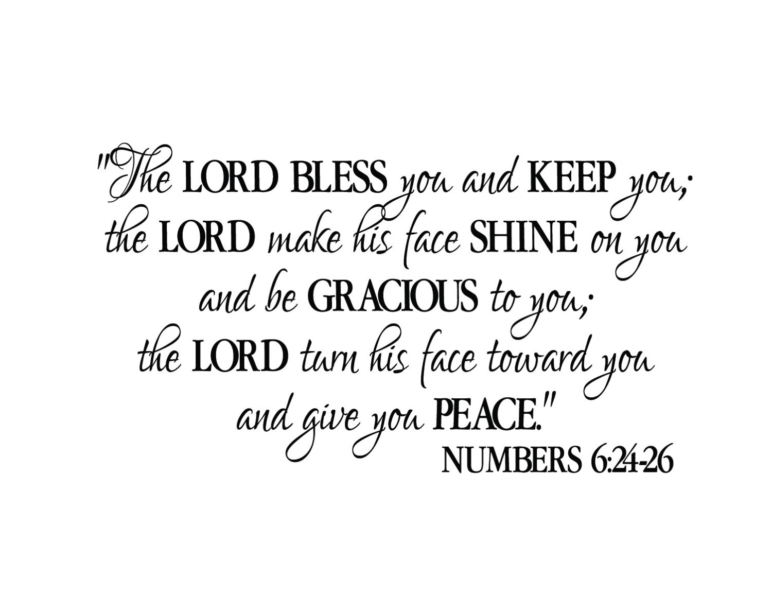 Numbers 6:24-26 The Lord Bless you and Keep you Benediction