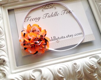 Halloween Headband, Baby Headband, Orange and Black Lace Headband, Baby Girl Headbands, Newborn Headband, Infant Headband, Orange Headband