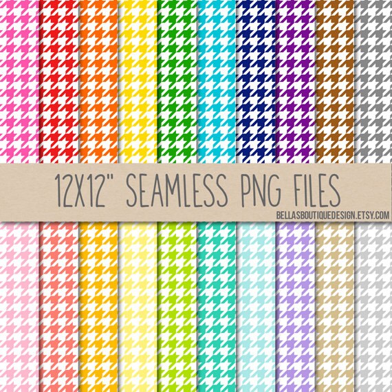 INSTANT DOWNLOAD, SEAMLESS Houndstooth - Basic Patterns - 12x12" Digital Paper 20-Pack Il_570xn
