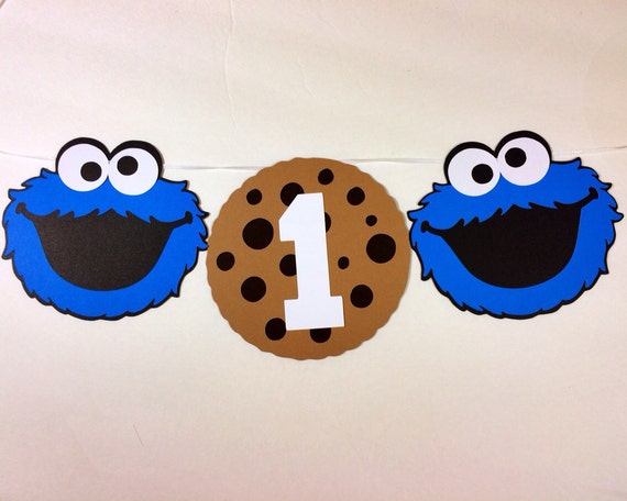 sesame street cookie monster high chair banner