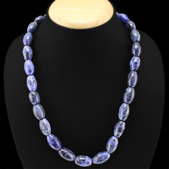 Blue Tanzanite Necklace 396.00 Cts Top Most by ShubhamJewels