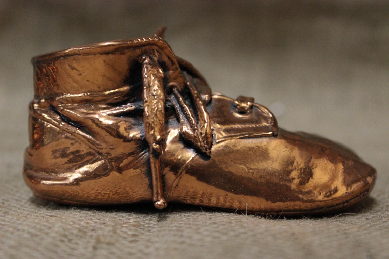 Vintage Bronzed Copper Baby Shoe
