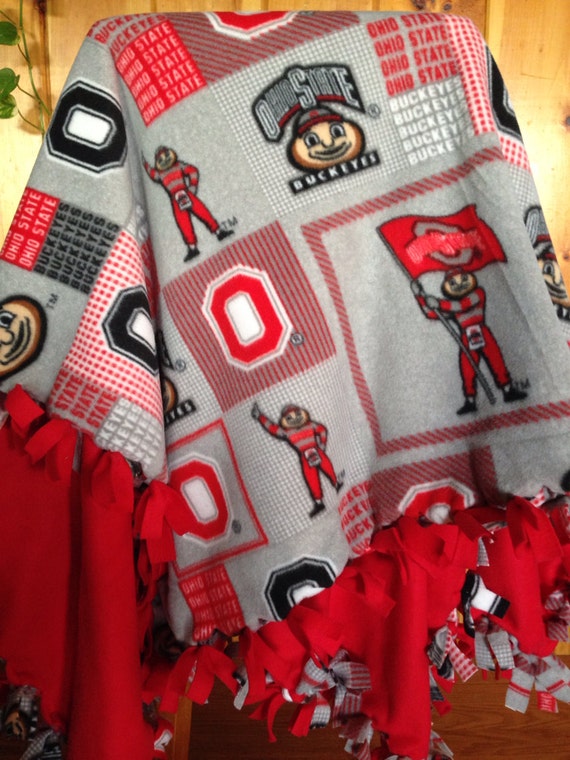 Hand Tied Fleece Ohio State Buckeyes Blanket/Throw by ...