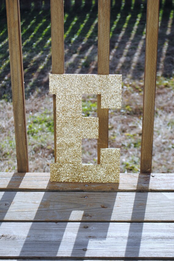 Decorative 13" Gold Glitter Wall Letters, Girls Bedroom Decor, Home