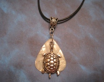 Turtle Charm Pick Necklace(Free Shipping USA)