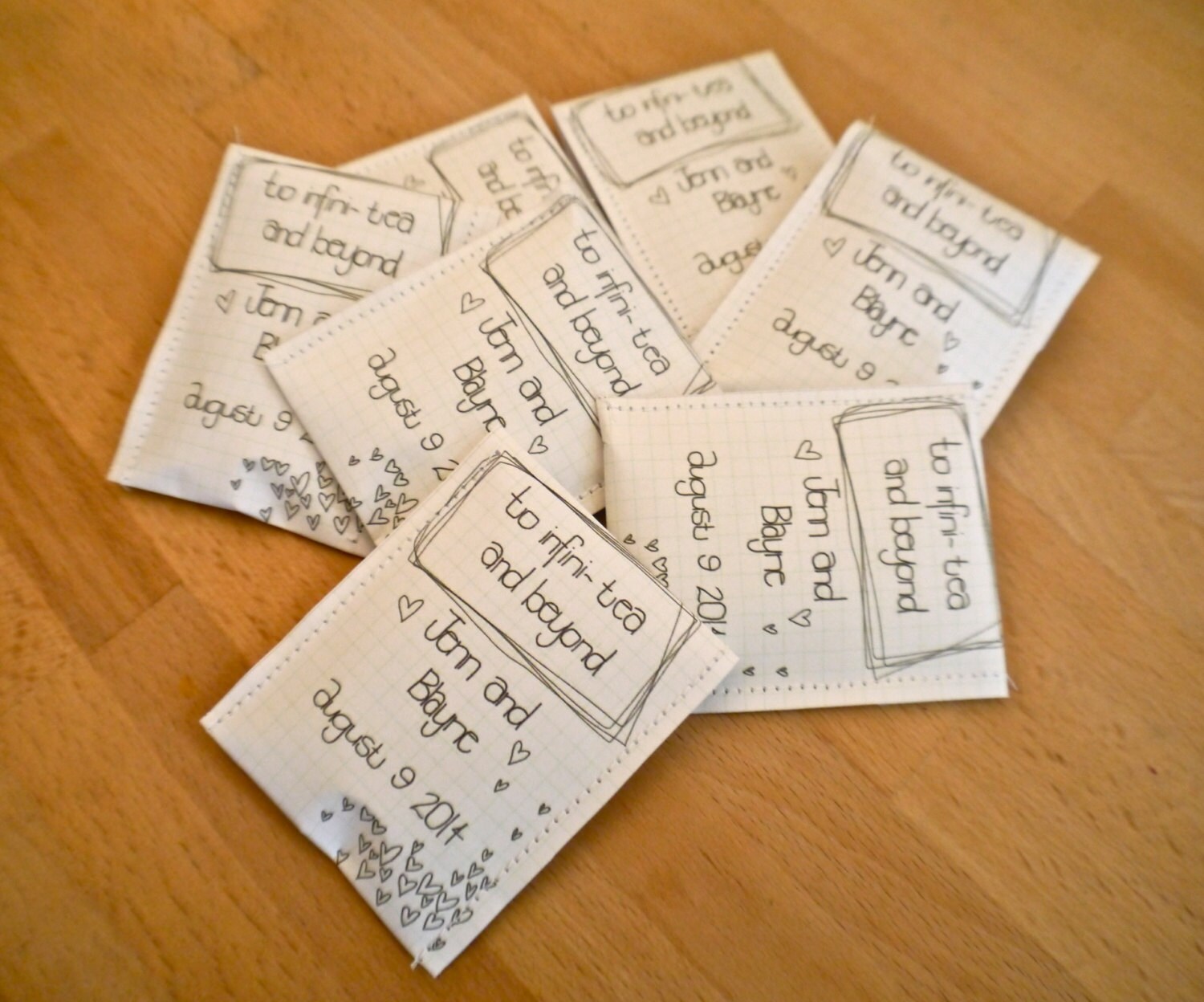 custom tea bags pack of 10 by victoriamaedesigns on Etsy