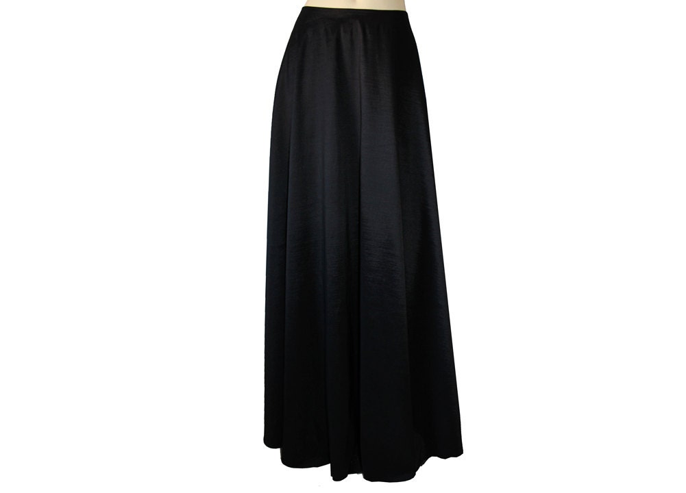 Plus Size Black Skirt Taffeta Maxi Long Formal Evening Skirt