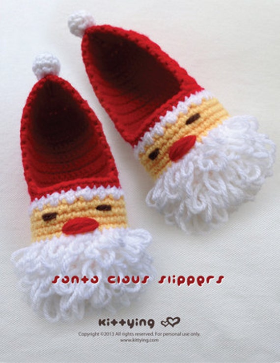 pattern key diagram crochet Claus for Crochet Santa Slippers PATTERN Winter Children Christmas