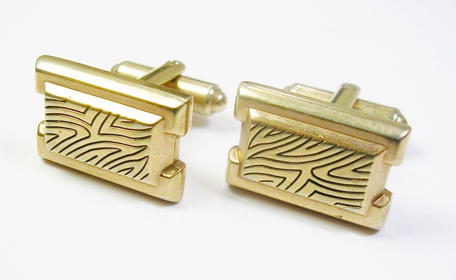 gold tone Hickok Cufflinks made in USA Vintage by unclesteampunk