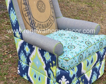 Custom Order - Vintage Swivel Club Chair - "Nicole's Custom Swivel Club Chair" - SOLD