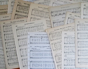 Vintage Hymnal Music Paper Book Paper 20 Pages 1932-1958