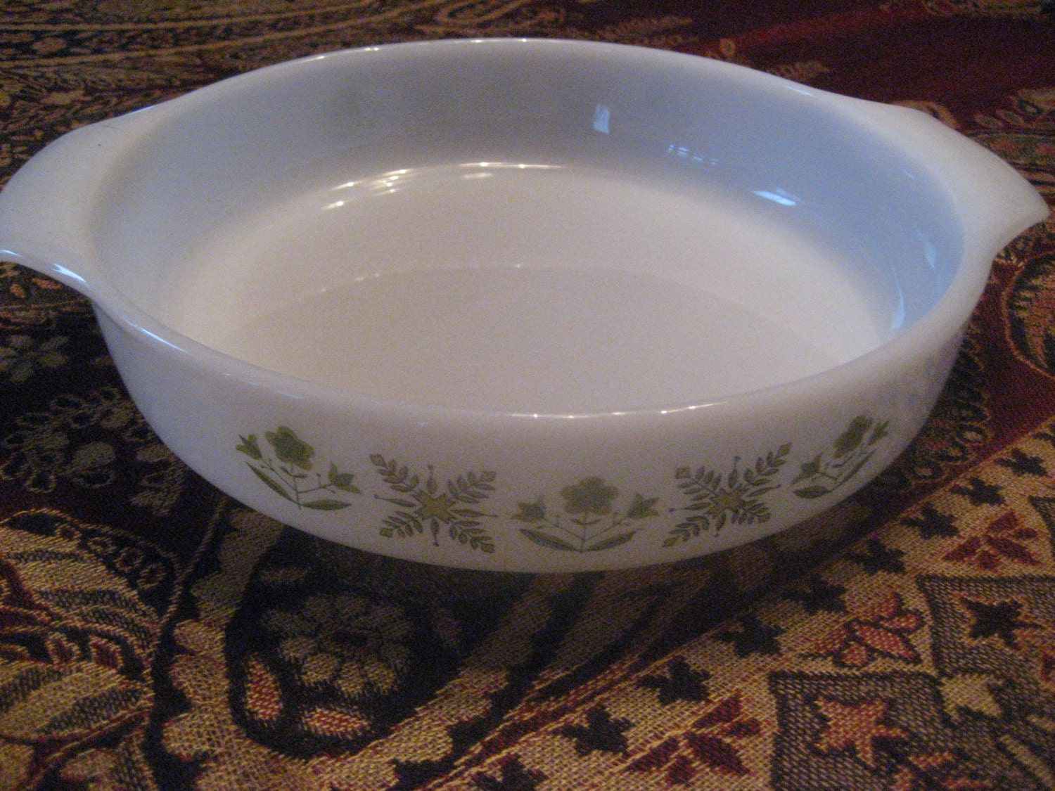 Fire King Milk Glass Casserole UNIQUE Pattern 429 Haute Juice