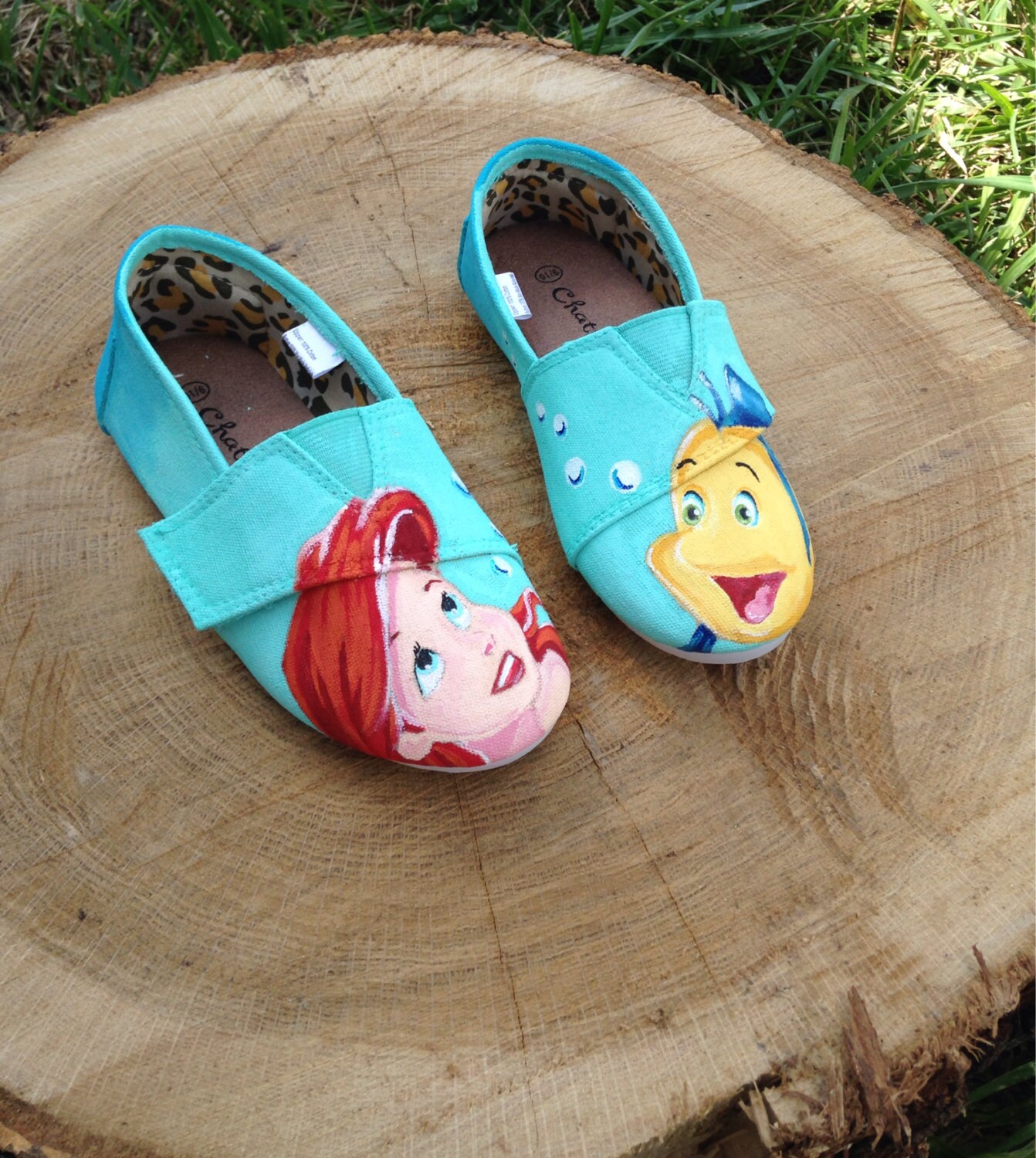 Hand painted little mermaid canvas shoes by OwlSkies on Etsy