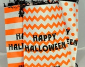Halloween Party Bags--(24) Personalized ORANGE CHEVRON Favor Bags,Halloween Treat Bags (5x7)Popcorn bag, Carnival Party, boutique/bakery bag Il_170x135