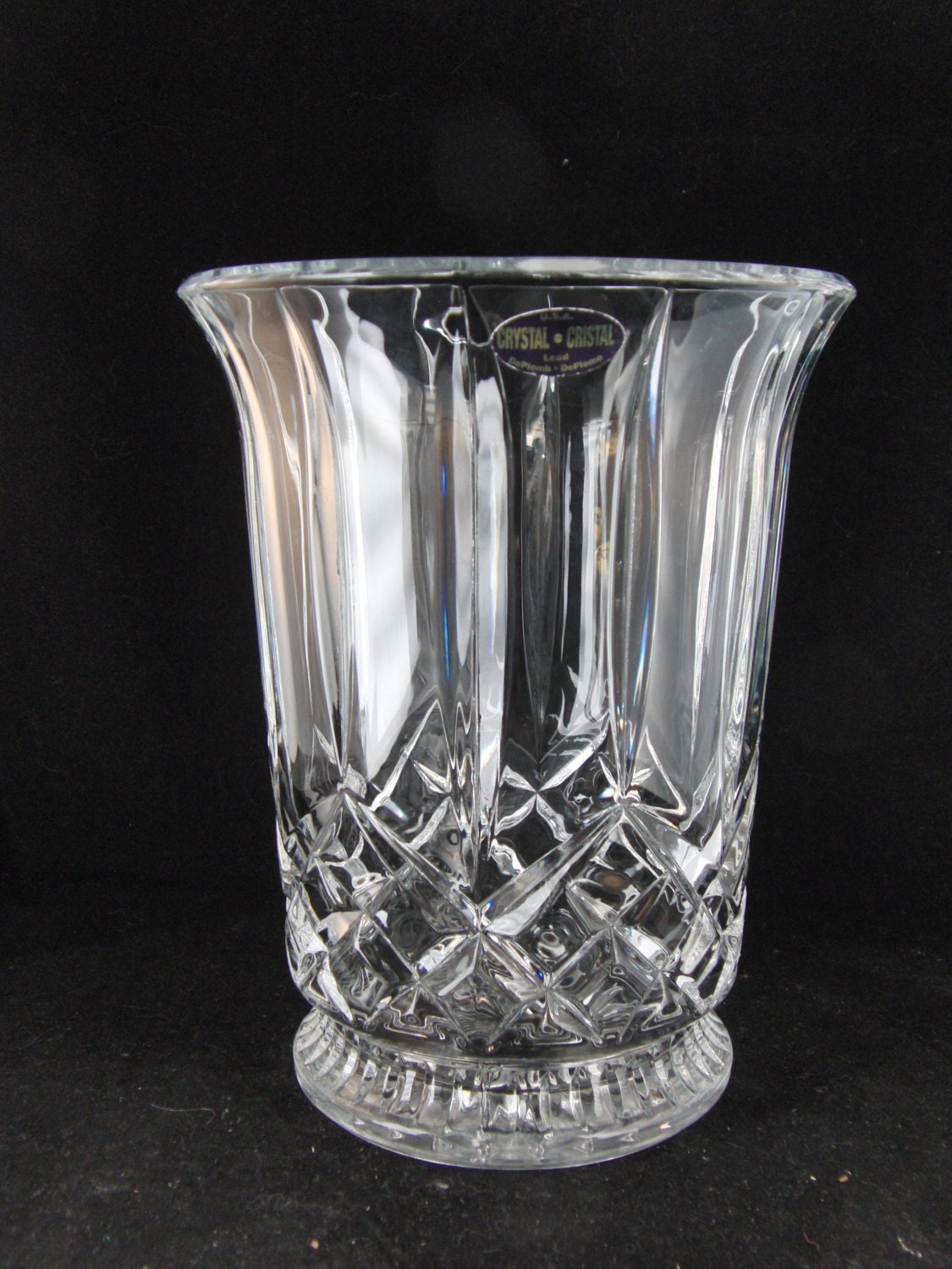 Genuine lead crystal vase by DePlomb
