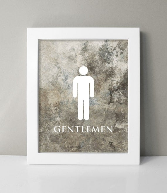  Mens  Bathroom  Sign Gray Bathroom  Decor  Mens  Restroom  Sign