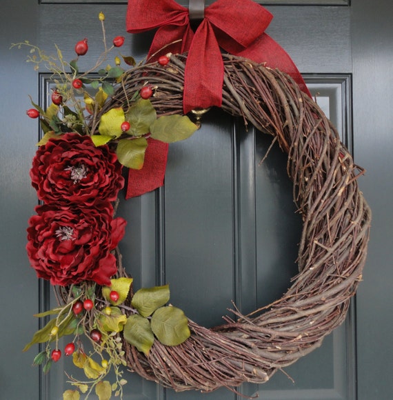 Rattan Christmas WreathChristmas by WhimsyChicDesigns on Etsy