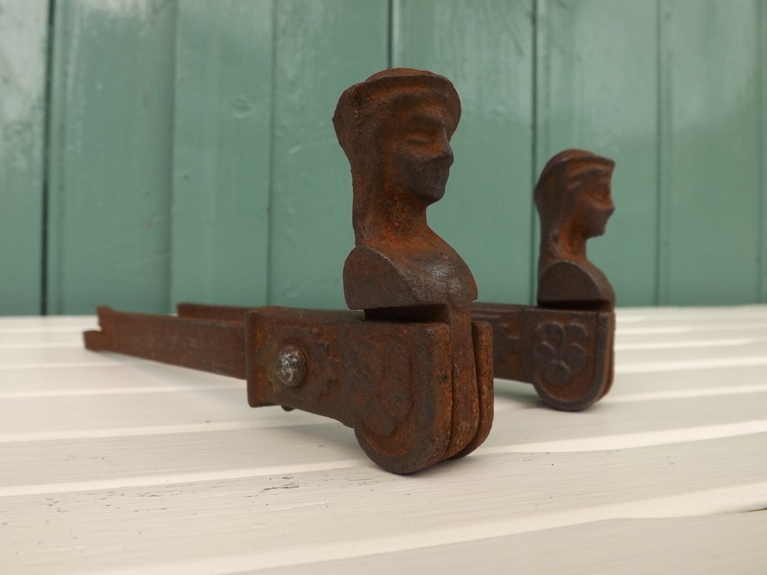 Pair French shutter dogs shutter hinges window dressing window