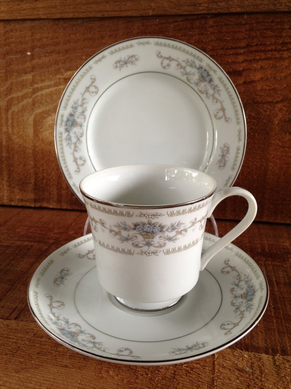 Tea Cup Saucer Plate Set Fine Porcelain China in Diane