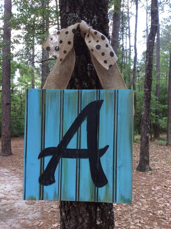Items similar to Front Door Hanger Hand painted Initial Letters on Etsy