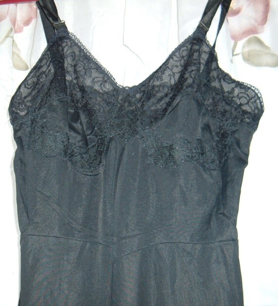 Women's black full slip retro women's slips black