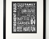 Items similar to RETIREMENT RULES customizable print - personalized ...