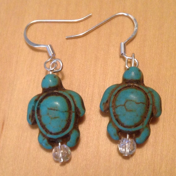 Turtle shaped stone earrings
