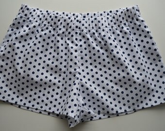 White Cotton Dotted Boxer Shorts Sleepwear By Kefkef On Etsy