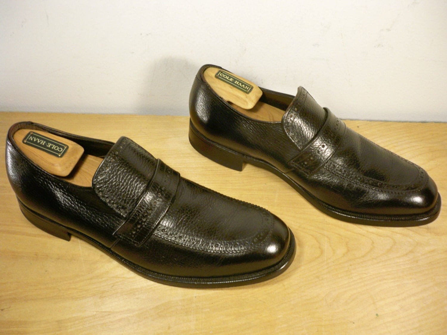 Vintage Quinn Union Made in USA Black Leather Men’s Dress Shoes