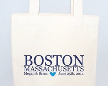 Boston, MA - Custom City, State Screen Printed Canvas Tote Bags For ...