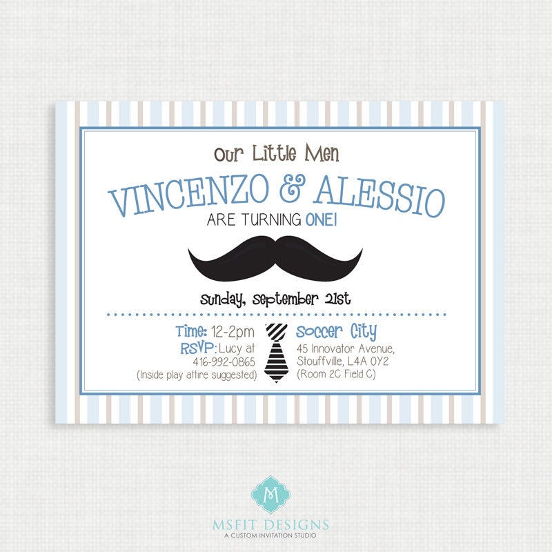 Printable Birthday Invitation- Mustache and Ties Birthday image relating to Printable Birthday Invitations for Boy known as Printable Birthday Invitation- Mustache and Ties Birthday