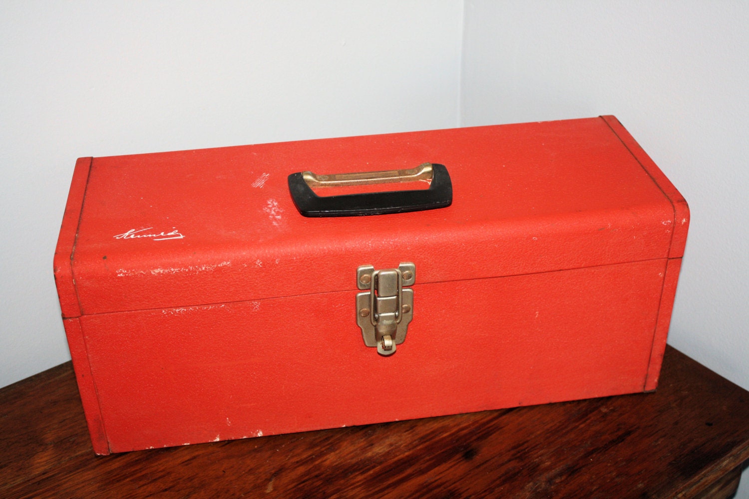Vintage Red Kennedy Toolbox Storage Box Red Metal Box