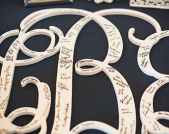 26 INCH Wooden monogram, Wall Letters, Wedding Decor, Home Decor Wood Monogram, Unpainted vine monogram