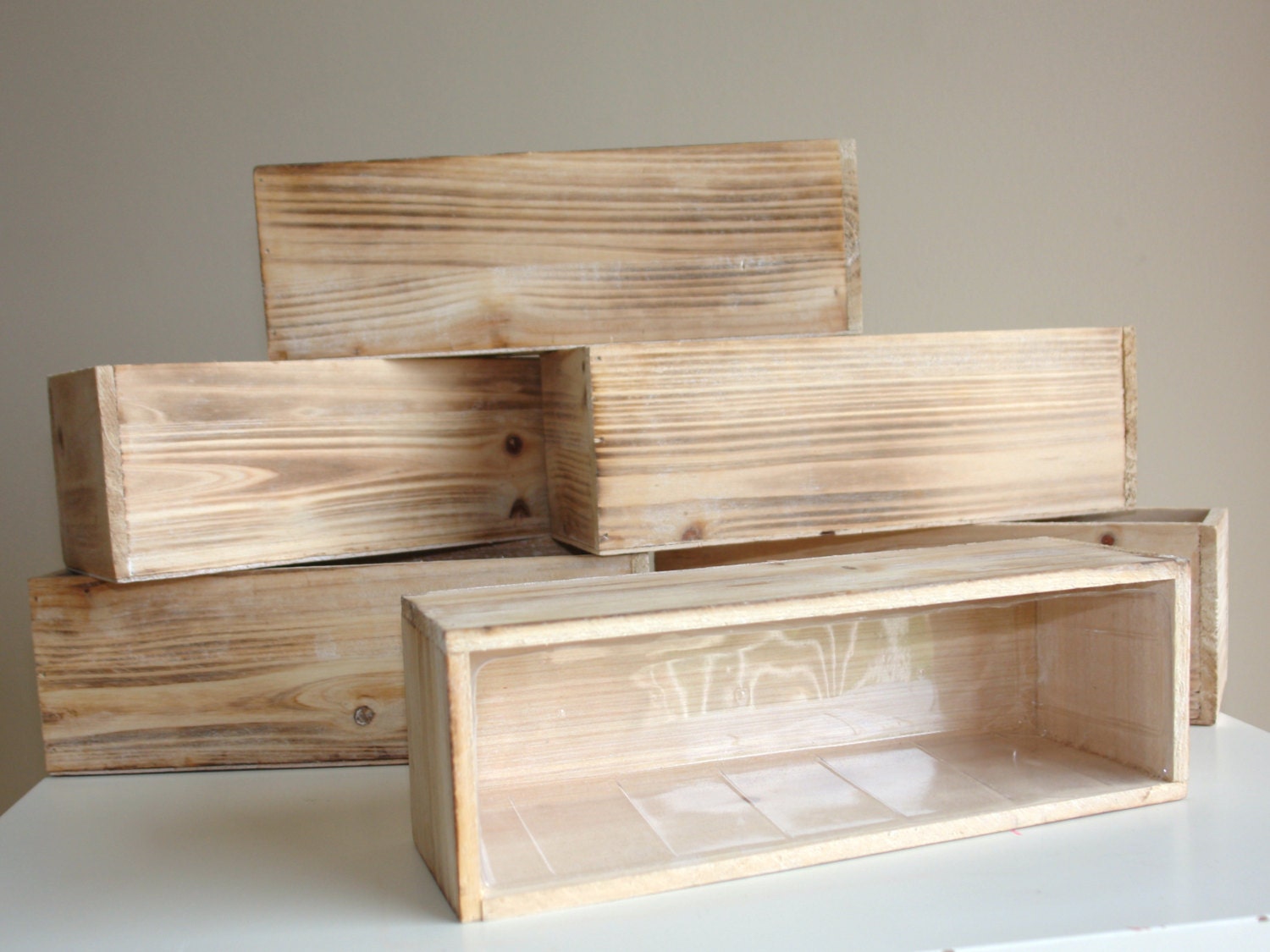 wood box rectangular boxes weddings table decor centerpieces