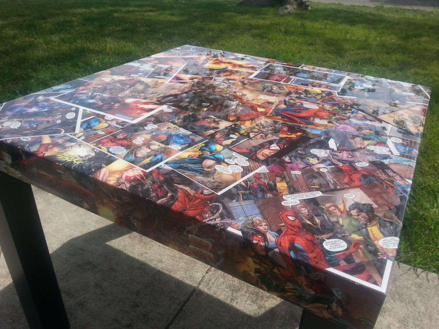 Custom Superhero Marvel Comic Book Table by SuperheroEssentials